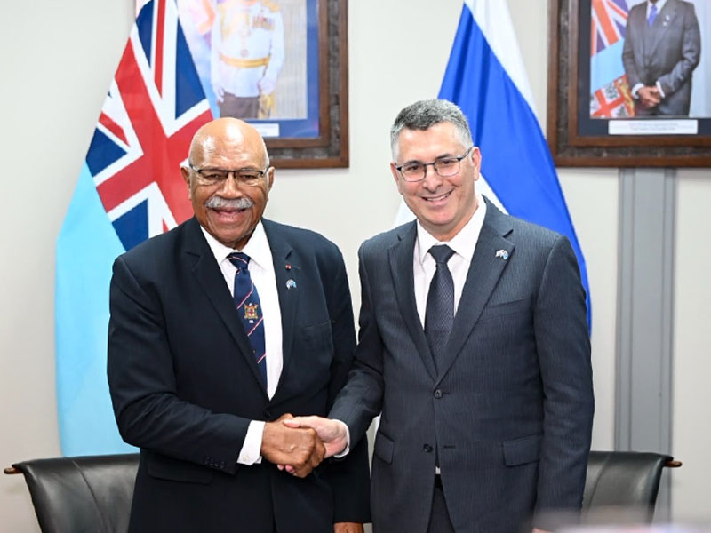 FM Sa’ar with Prime Minister of Fiji Sitiveni Rabika