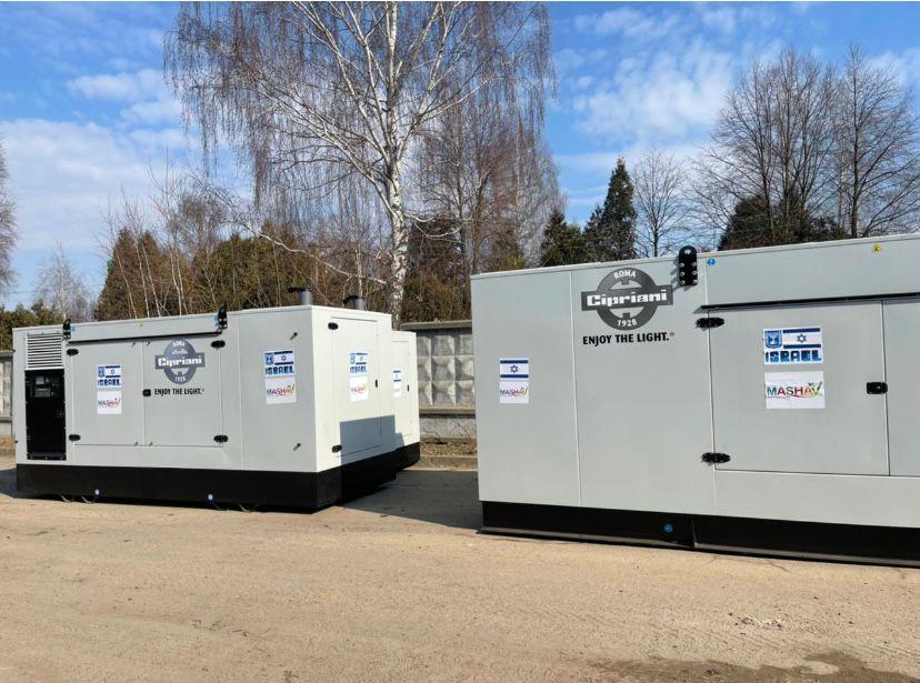 Two of the generators donated by the MFA after their arrival in Lviv